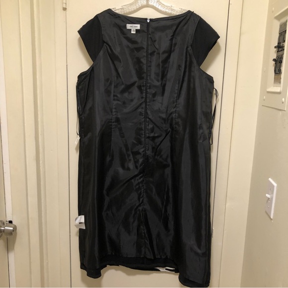 Jones Studio W Size 18 W Black with Black/White Panel Cap Sleeve Sheath Dress - Picture 7 of 12